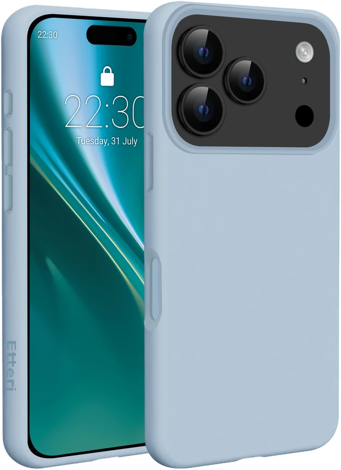Etteri silikoninis Mag dėklas, skirtas iPhone 17 Pro / 18 Pro, šviesiai mėlynas