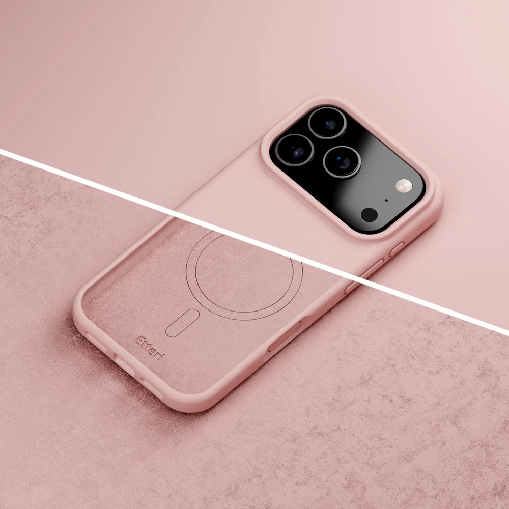 Etteri silikoninis Mag dėklas, skirtas iPhone 17 Pro Max / 18 Pro Max, šviesiai rožinis