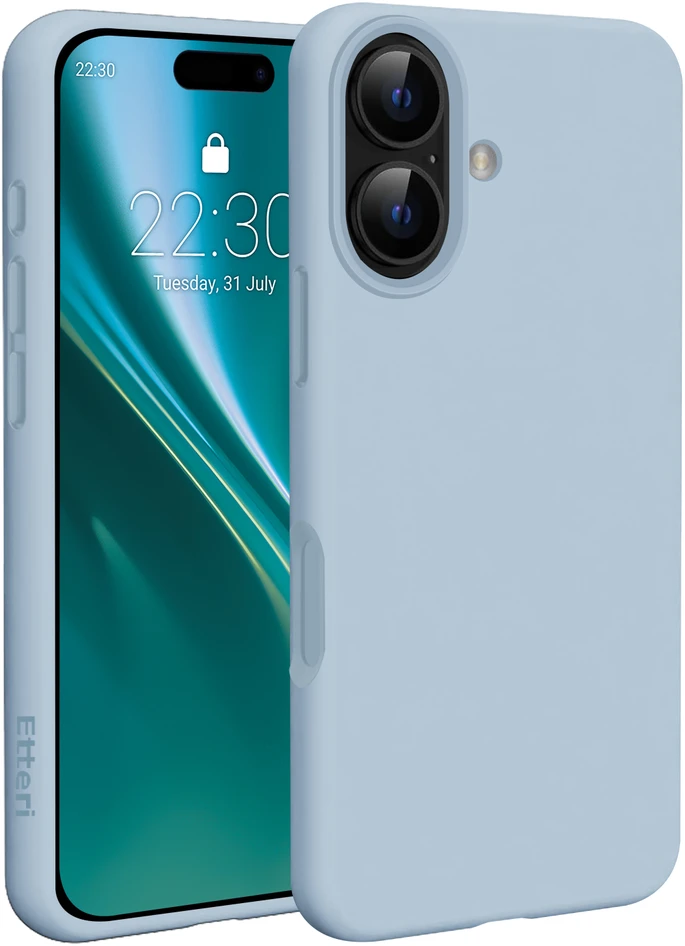 Etteri silikoninis Mag dėklas, skirtas iPhone 17, šviesiai mėlynas