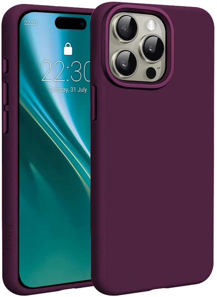 Etteri silikoninis Mag dėklas, skirtas iPhone 15 Pro 6,1" tamsios vyšnios spalvos