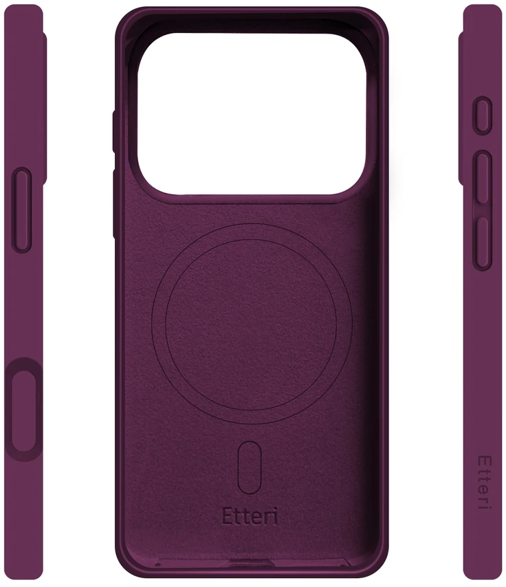 Etteri silikoninis Mag dėklas, skirtas iPhone 17 Pro Max / 18 Pro Max 6,9” tamsios vyšnios spalvos