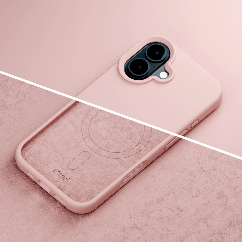 Etteri silikoninis Mag dėklas, skirtas iPhone 17, šviesiai rožinis