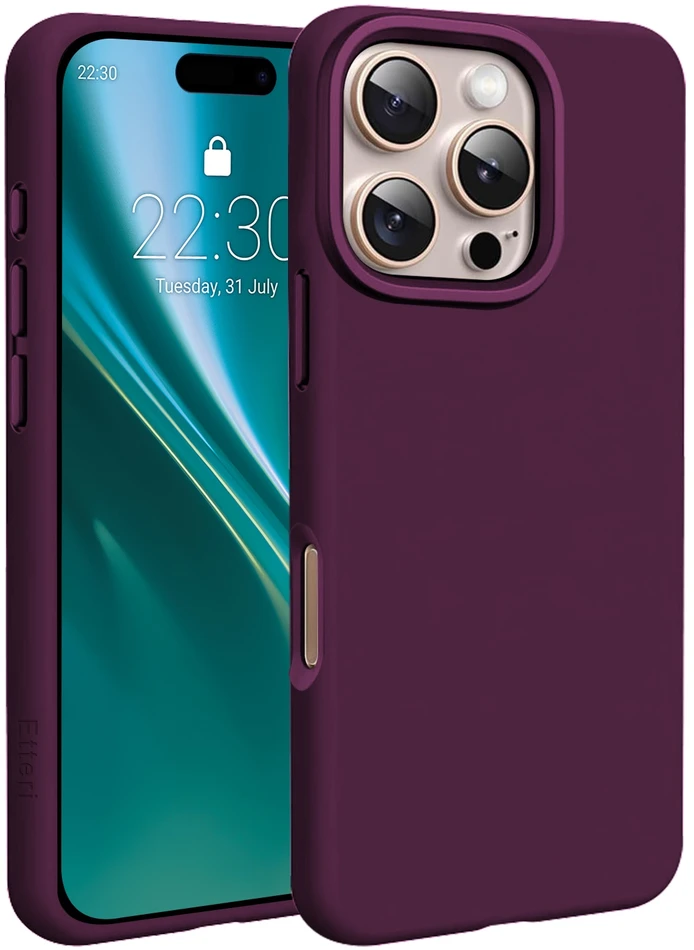 Etteri silikoninis Mag dėklas, skirtas iPhone 16 Pro Max 6,9", tamsios vyšnios spalvos