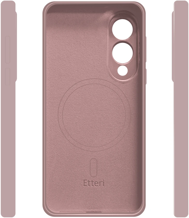 Etteri silikoninis Mag dėklas, skirtas Samsung Galaxy S25 Edge, šviesiai rožinės spalvos