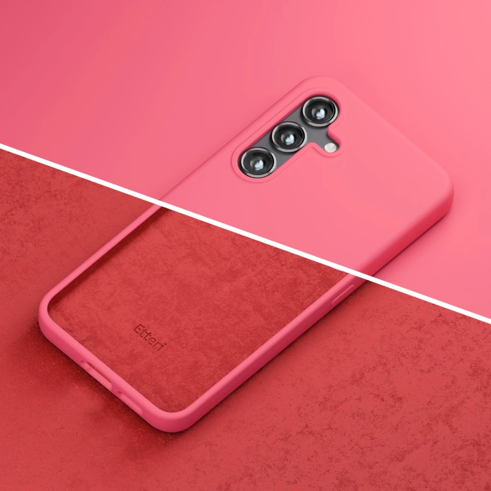 Etteri silikoninis Mag dėklas, skirtas Samsung Galaxy S25 Edge, aviečių spalvos