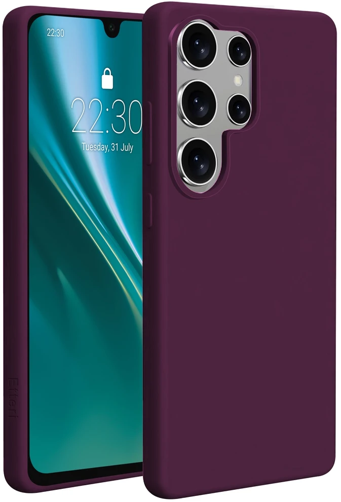 Etteri silikoninis Mag dėklas, skirtas Samsung Galaxy S25 Ultra, tamsios vyšninės spalvos