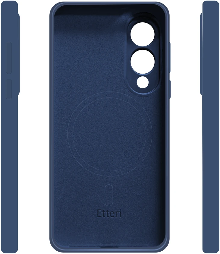 Etteri silikoninis Mag dėklas, skirtas Samsung Galaxy S25 Edge, tamsiai mėlynas