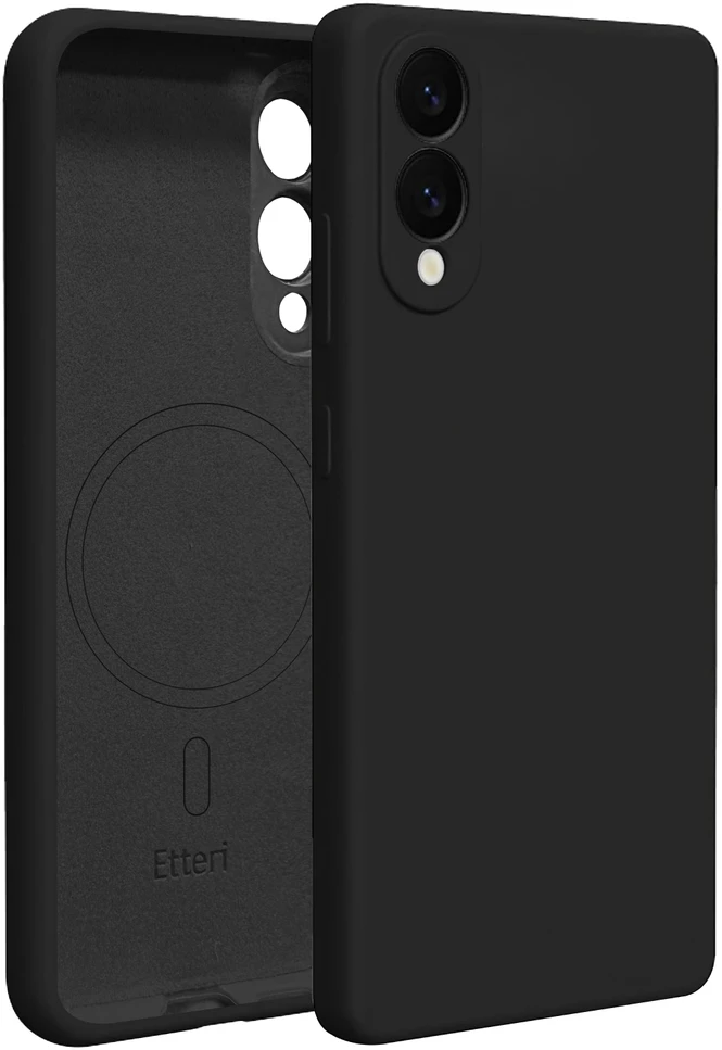 Etteri silikoninis Mag dėklas, skirtas Samsung Galaxy S25 Edge, juodas