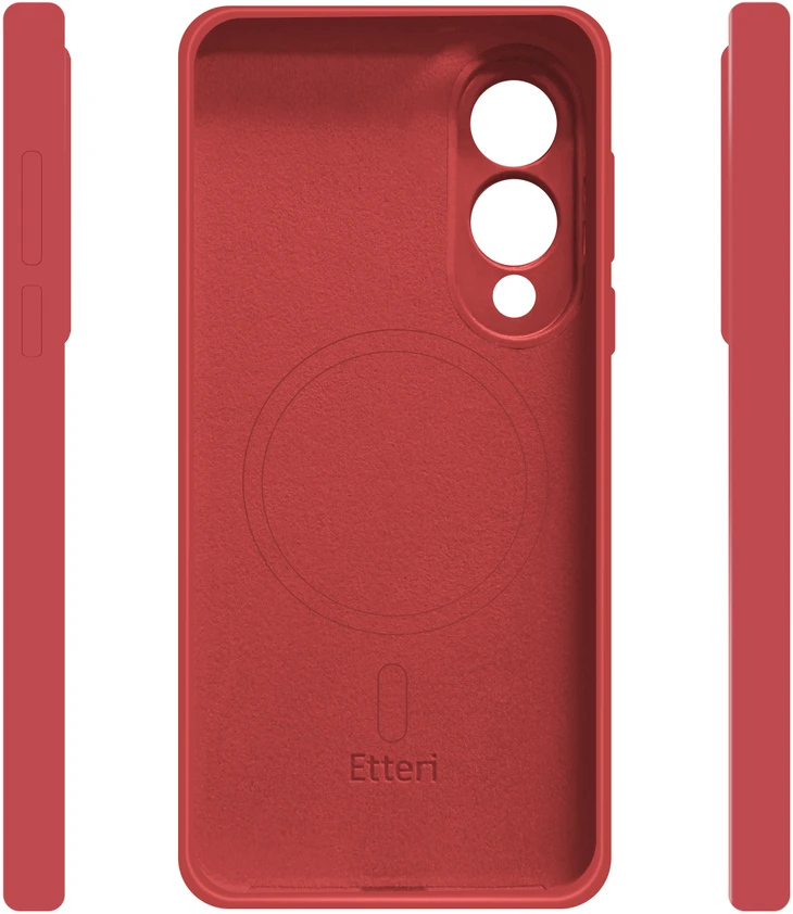 Etteri silikoninis Mag dėklas, skirtas Samsung Galaxy S25 Edge, aviečių spalvos