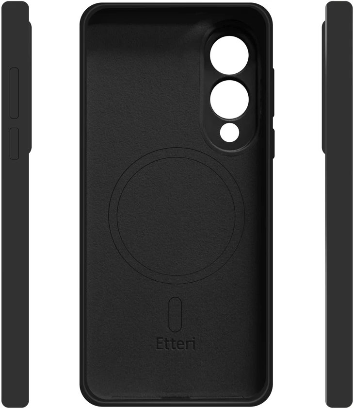 Etteri silikoninis Mag dėklas, skirtas Samsung Galaxy S25 Edge, juodas
