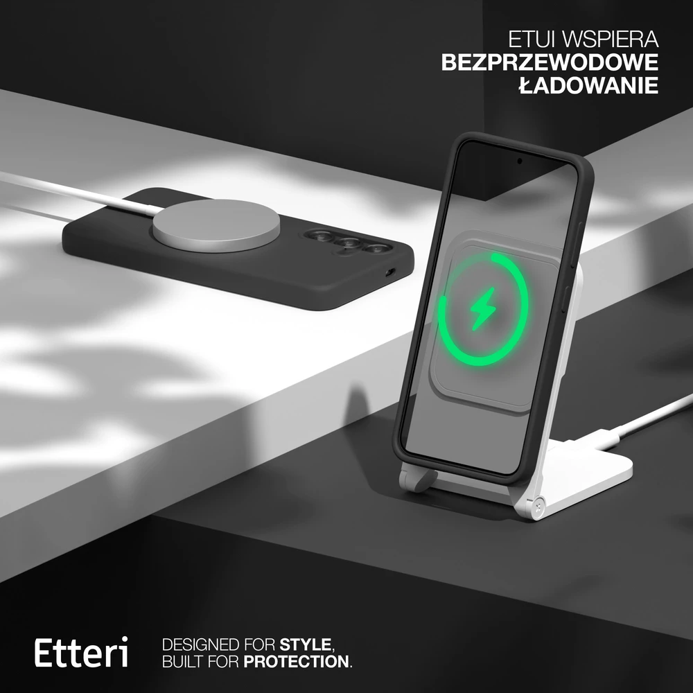 Etteri silikoninis Mag dėklas, skirtas Samsung Galaxy S25 Edge, juodas