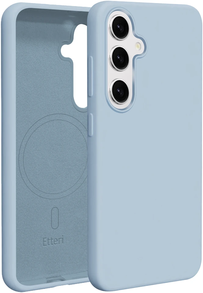 Etteri silikoninis Mag dėklas, skirtas Samsung Galaxy S25, šviesiai mėlynas