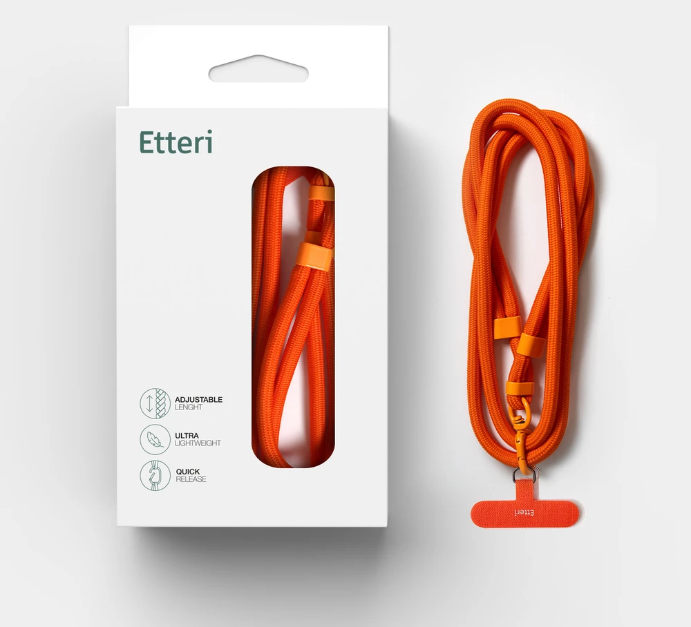 Etteri universalus kaklo dirželis telefonams, oranžinis
