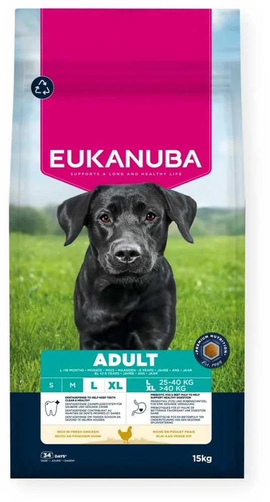 Eukanuba Life Care sausas pašaras didelių veislių šunims su vištiena, L, 15 kg