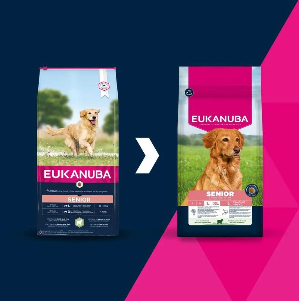 Šunų Maistas - EUKANUBA Senior L XL Aviena ir Ryžiai 12kg