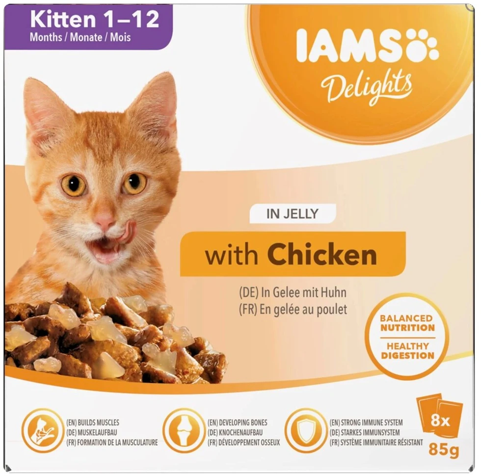 Eukanuba IAMS DELIGHTS Kitten in Jelly box – šlapias pašaras katei – 8x85g