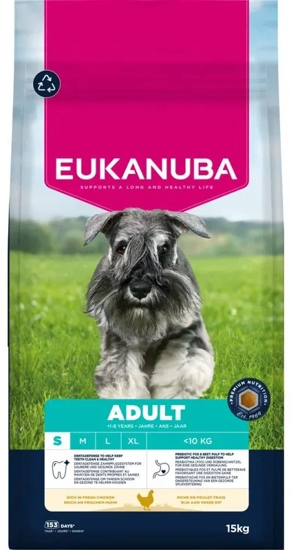 Eukanuba „Euk“ suaugusių mažų veislių šunų maistas, 15 kg