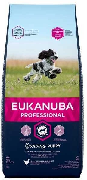 Eukanuba šuniukų ir jaunų vidutinių veislių sausas sausas maistas šuniukams ir mažiems vaikams (18 kg)