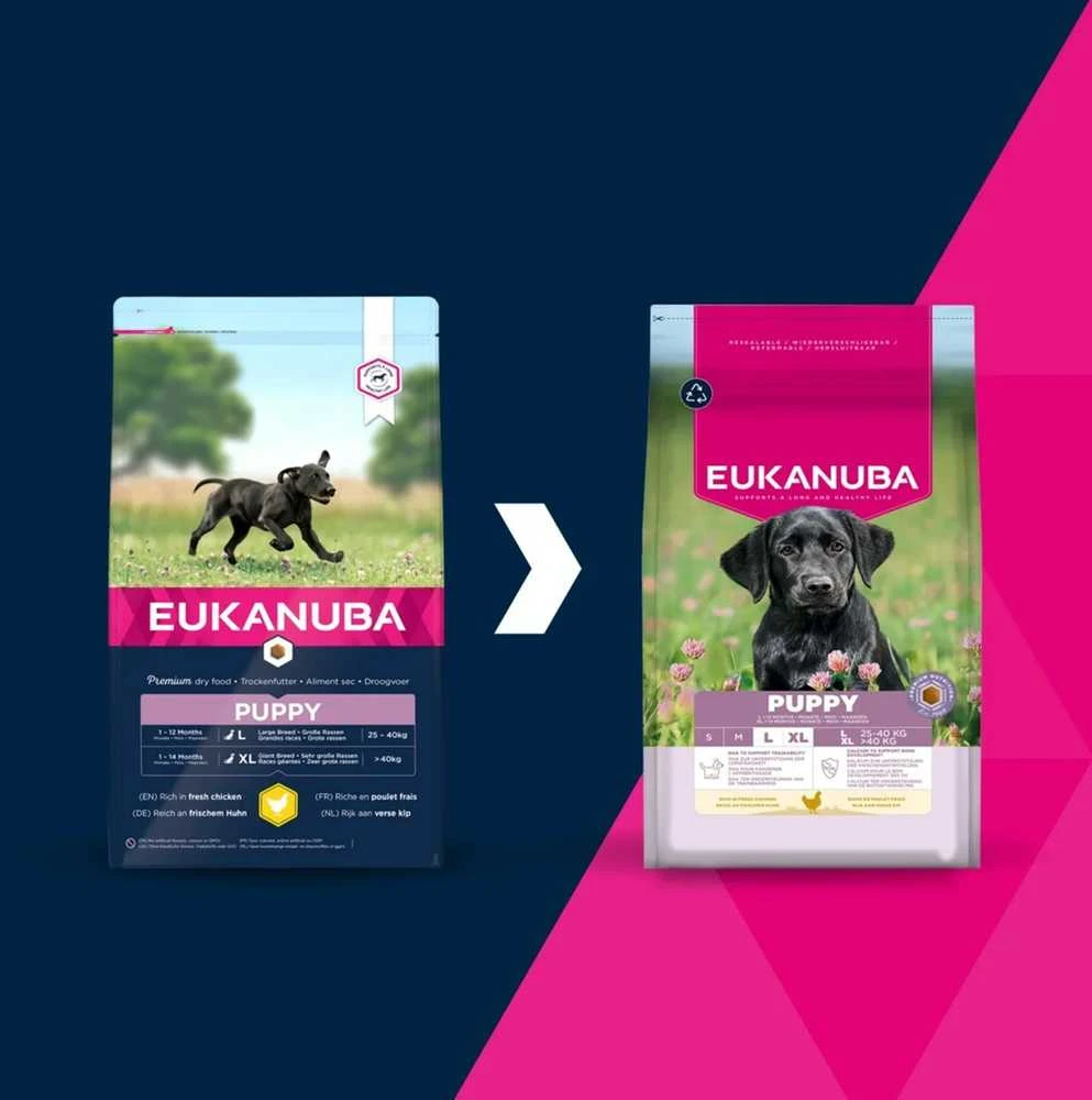 Eukanuba Life Care sausas pašaras didelių veislių šuniukams su vištiena, L, 15 kg