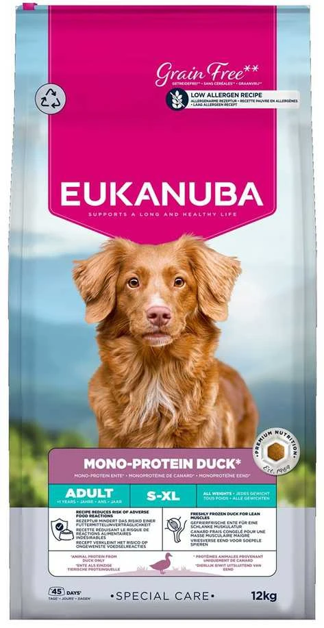 EUKANUBA Special Care Mono-Protein Adult, antis – sausas šunų pašaras – 12kg