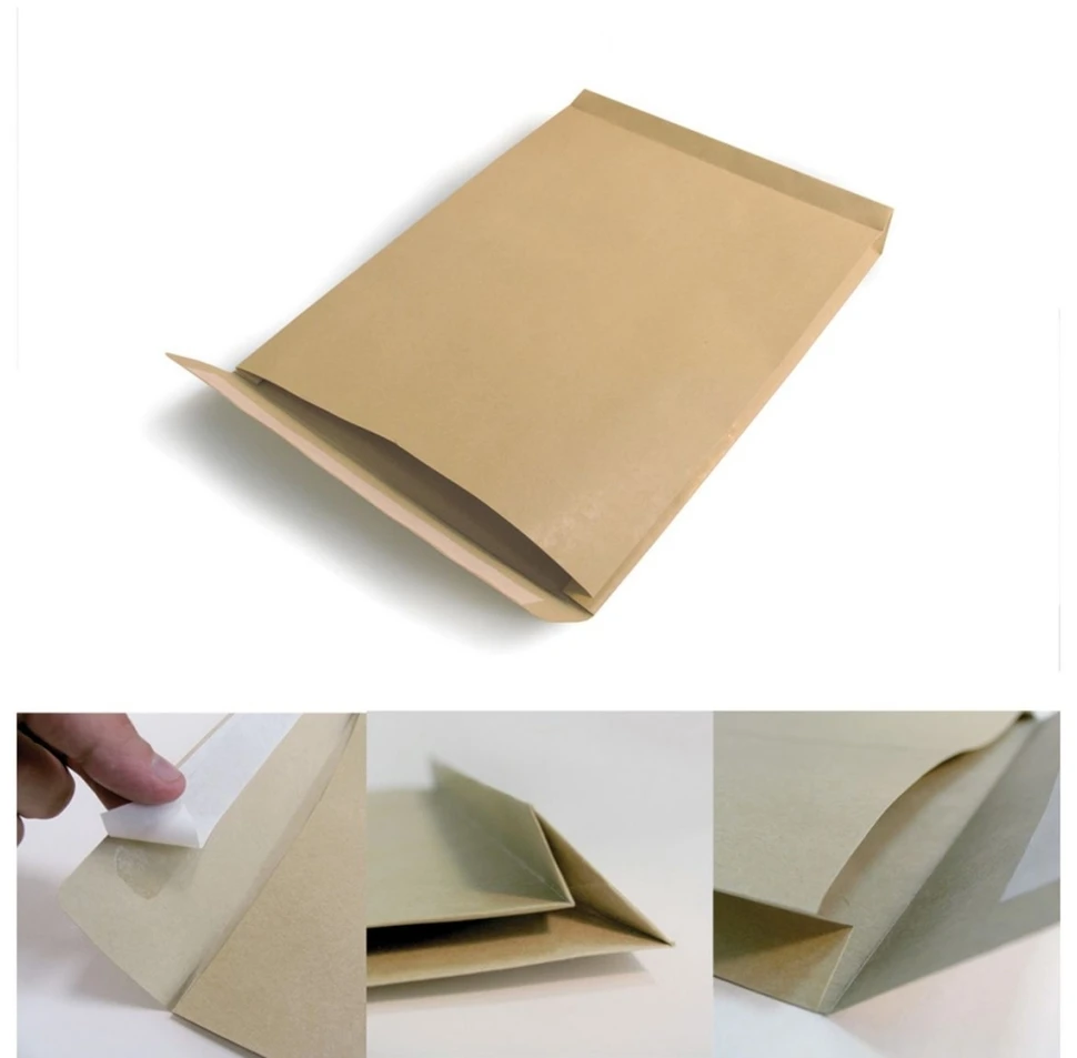 Eurocopert Vokas B4, 250x353mm, su nuplėšiama juostele, sutvirtintu dugnu, 40mm praplatėjimas, rudos spalvos
