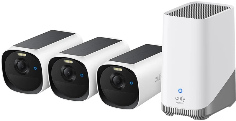 „Eufy Cam E40“ 3 kamerų rinkinys („HomeBase S380“) Baltas