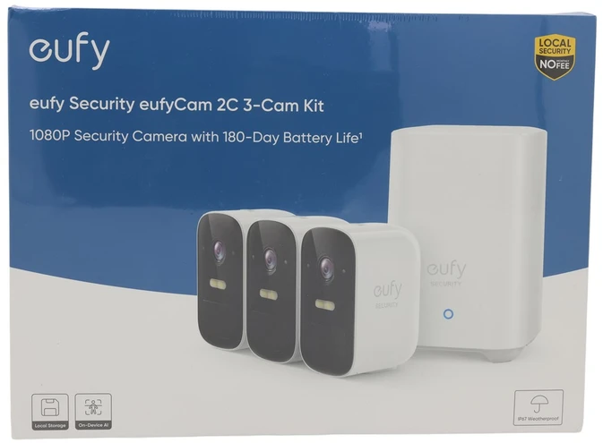 eufy Security eufyCam 2C belaidė 1080p lauko stebėjimo kamerų sistema, 2 kamerų rinkinys, IP67