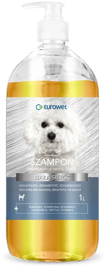 Eurowet Baltas coat šampūnas su dozatoriumi 1l