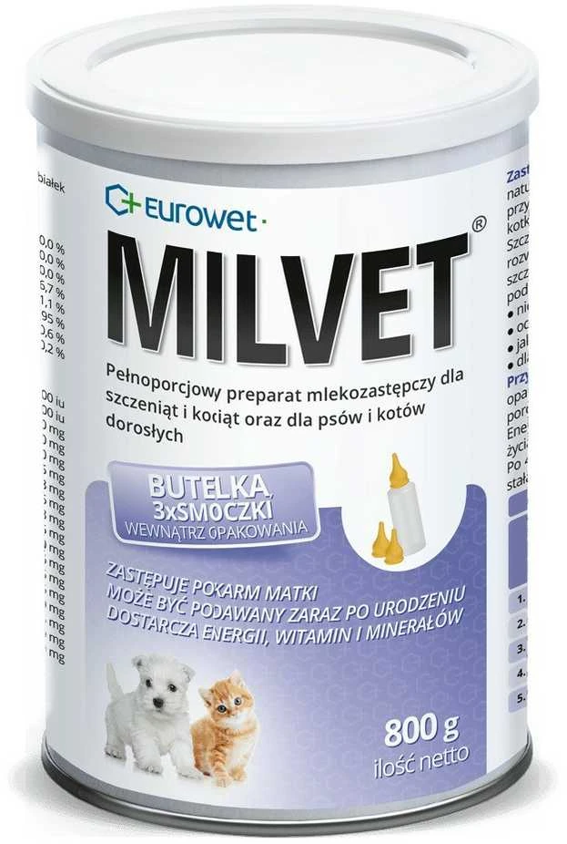 EWE EUROWET Milvet – pieno pakaitalas šunims ir katėms – 800g