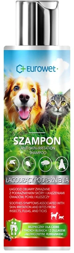 EUROWET Šampūnas nuo odos dirginimo šunims ir katėms, 200 ml