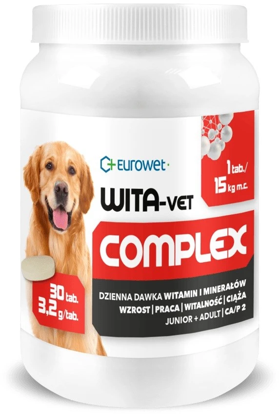 EUROWET Wita-Vet Complex 3,2 g - papildai šunims - 30 tablečių