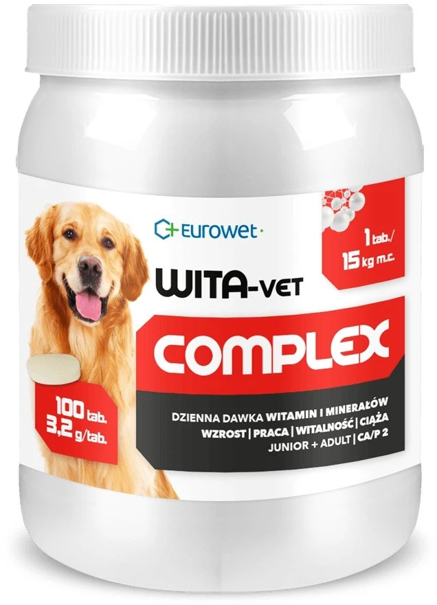 EUROWET Wita-Vet Complex 3,2 g - papildai šunims - 100 tablečių