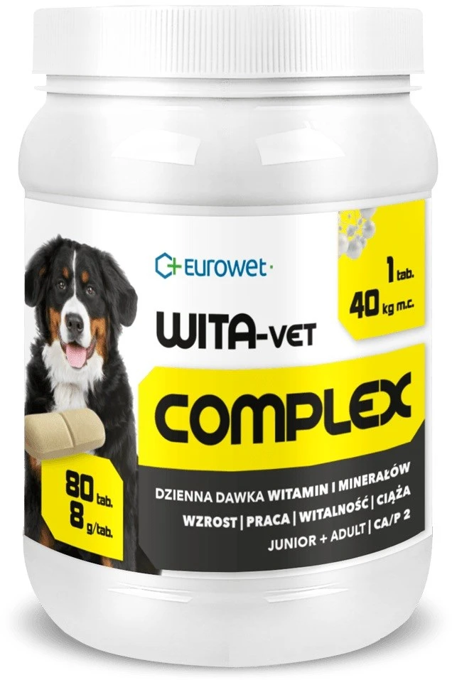 EUROWET Wita-Vet Complex 8g - papildai šunims - 80 tablečių