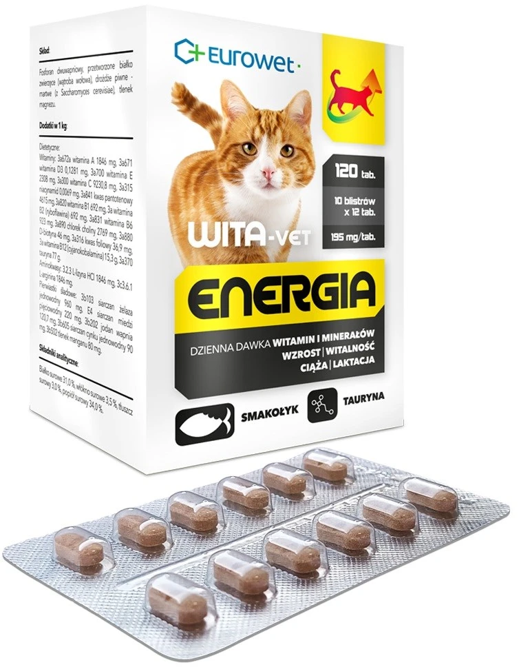 EWE EUROWET Wita-Vet Energia – papildai katėms – 120 tablečių