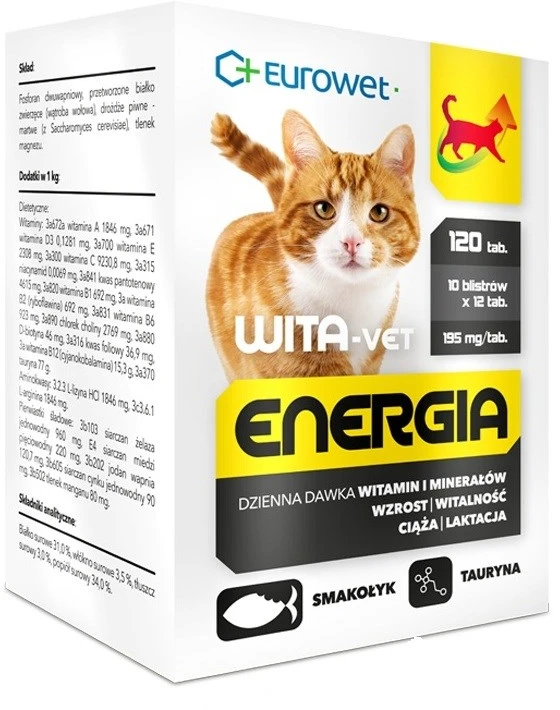 EWE EUROWET Wita-Vet Energia – papildai katėms – 120 tablečių