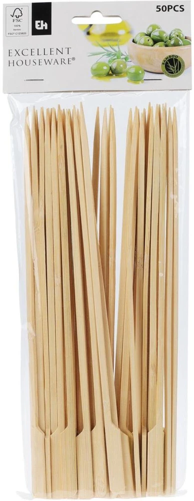 Excellent Houseware Mediniai dantų krapštukai bambukiniai iešmeliai užkandžiams užkandžių iešmeliai 25 cm 50 vnt