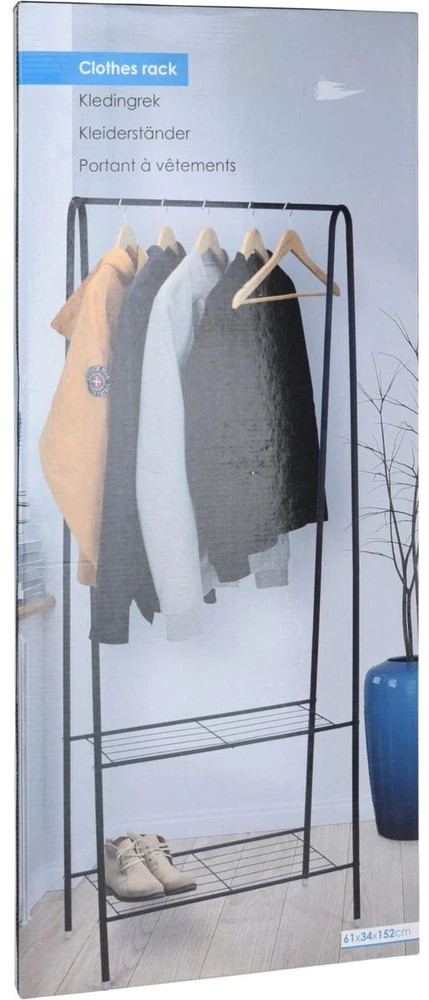 Excellent Houseware Storage solutions Drabužių kabykla su 2 lentynomis, 61x34x152cm