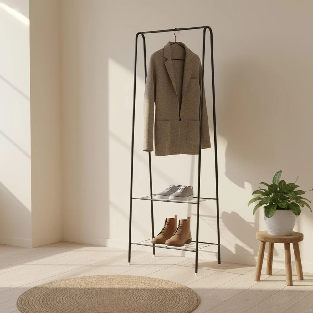 Excellent Houseware Storage solutions Drabužių kabykla su 2 lentynomis, 61x34x152cm