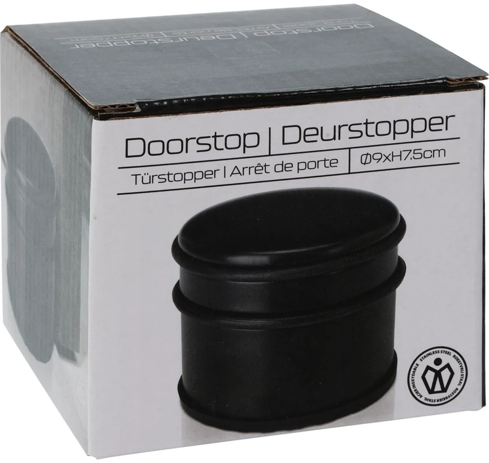 Excellent Houseware Stoperis durims, juodas, 9 cm