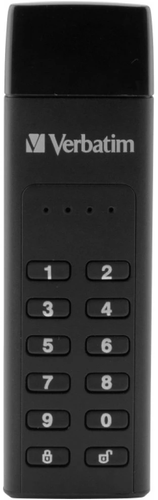 External drive Verbatim klaviatūra Secure USB-C 3.1 Gen 1 128GB juodos spalvos 49429