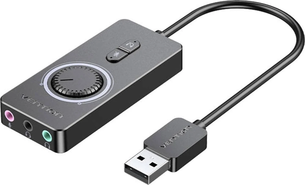 Išorinė USB 2.0 garso plokštė Vention CDRBF 1m (juoda)