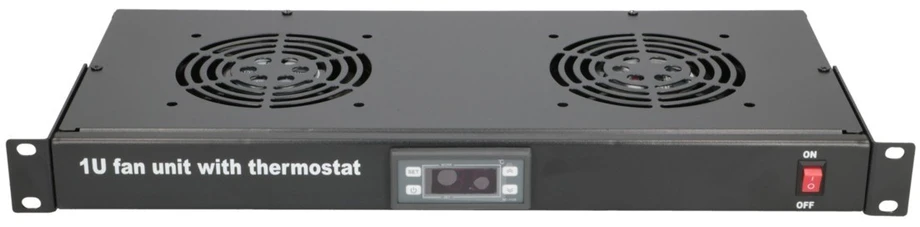 Extralink | Ventiliatoriaus skydelis | 19", 2 ventiliatoriai, su termostatu