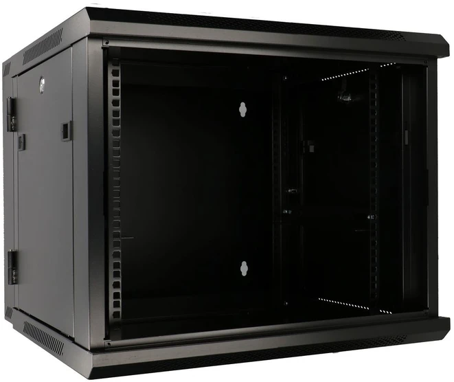 EXTRALINK 6U 600X600 AZH sieninė spintelė sūpynės tipo juodas