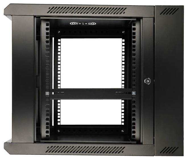 EXTRALINK 9U 600X600 AZH sieninė spintelė sūpynės tipo juodas