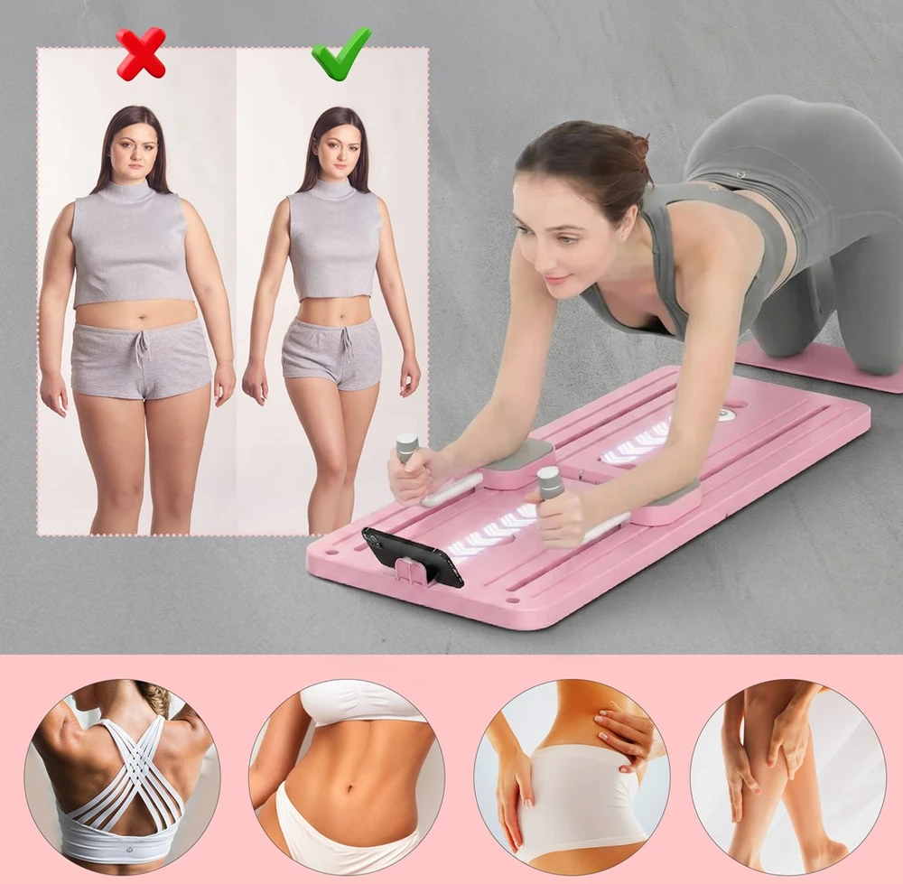 Extralink DESKA DO PILATESU RÓZOWA REFORMER DO CWICZEN BRZUCHA POMPKI