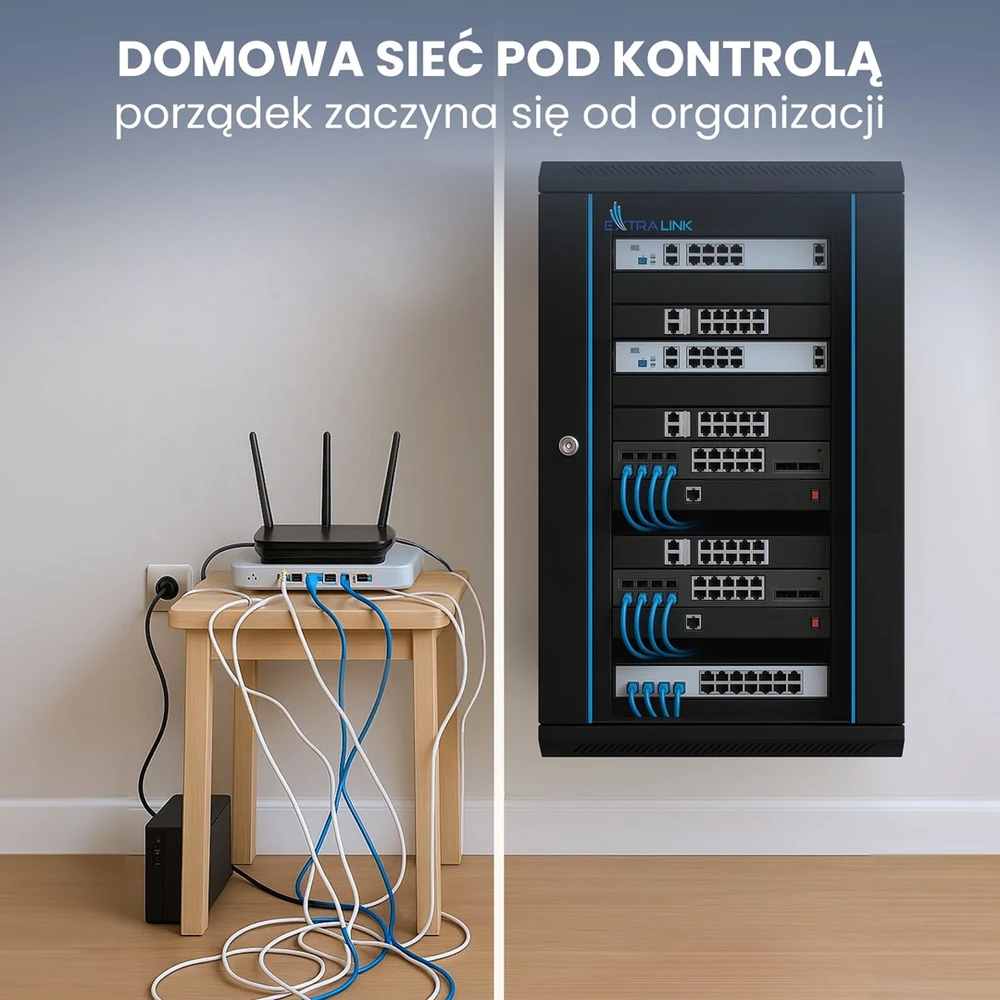 EXTRALINK 18U 600X450 ant sienos montuojama spintelė juodas