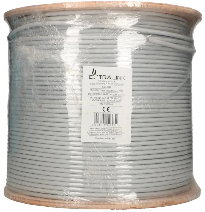 EXTRALINK CAT6A FFTP F/FTP vidinė vytos poros 500m LSZH