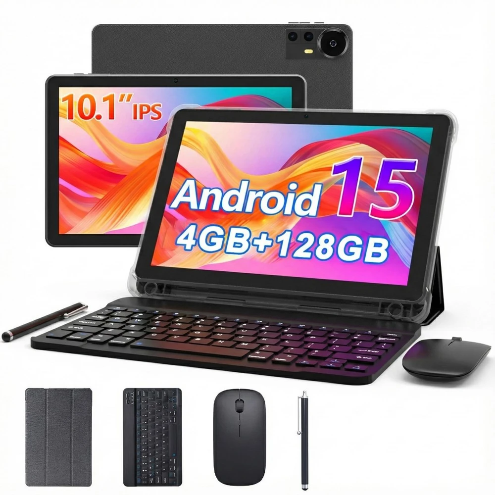 Extralink Planšetė CP31 4GB RAM+128GB Juodas | Planšetė | Android 15, 2Mpx+8Mpx, 6000mAh, 1280x800px, klaviatūra, pelė, rysik