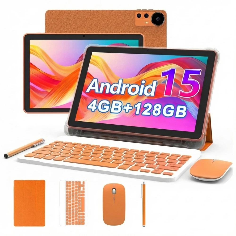Extralink Planšetė CP31 4GB RAM+128GB Oranžinis | Planšetė | Android 15, 2Mpx+8Mpx, 6000mAh, 1280x800px, klaviatūra, pelė, rysik