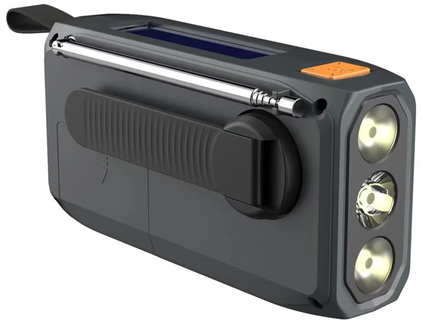 Extralink Radijas AWARYJNE BLUETOOTH SOLARNE Z KORBKA DYNAMO POWERBANK 4000MAH Z LATARKA SOS BT-4000 Nešiojama Analoginis ir skaitmeninis Juoda, Oranžinė